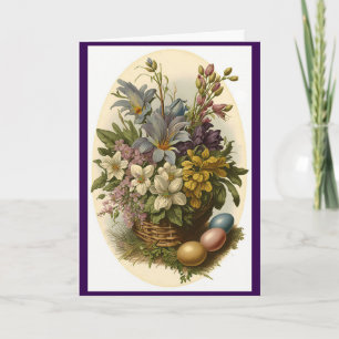 Lindo cartão de Páscoa com flores