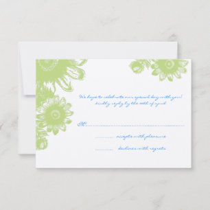 Lindo Cartão de Resposta de Casamento de Flores Vi
