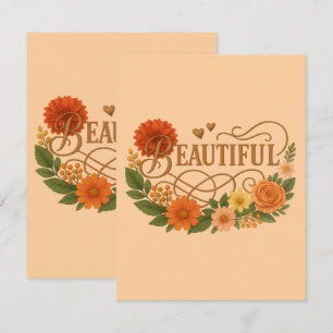 Lindo Cartão de Resposta Floral Dourado Elegante