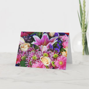 Lindo cartão de saudação com estampa floral de lír