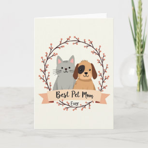 Lindo Cartão do Dia das Mães para Amigos Pet