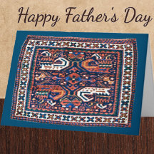 Lindo cartão do Dia dos Pais com design de tapete 