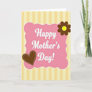 Lindo cartão listrado do Dia das Mães