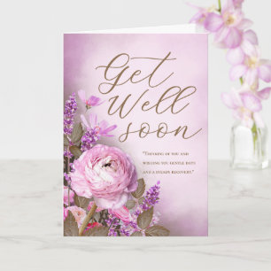 Lindo Cartão Pessoal Floral Rosa para Melhoras Ráp