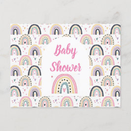 Lindo cartão postal de chá de bebê com arco-íris p