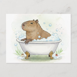 Lindo Cartão Postal do Banho de Bolhas do Capivara
