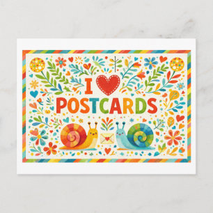 Lindo cartão postal "Eu Adoro Cartões Postais"