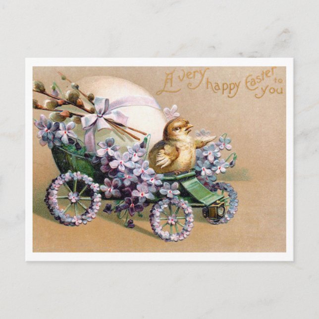Lindo cartão postal vintage da Páscoa (Frente)