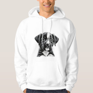 Lindo Casaco Moletom de Cachorro Preto e Branco - 