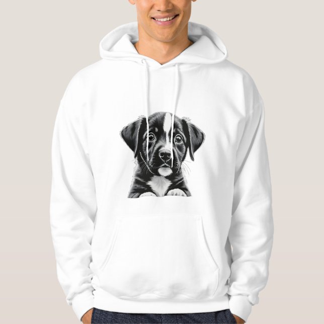 Lindo Casaco Moletom de Cachorro Preto e Branco -  (Frente)