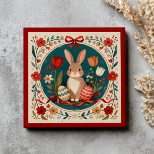 Lindo Coelho com Ovos & Flores Botânicas de Páscoa