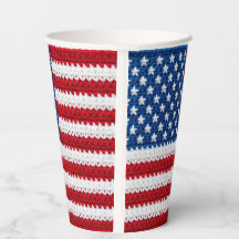 Lindo Crochê Bandeira Americana Vermelho Branco Az