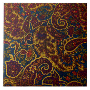 Lindo desenho paisley marrom escuro vintage