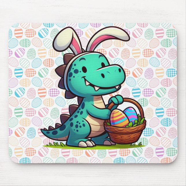 Lindo, dinossauro coelho de Páscoa Mouse Pad (Frente)