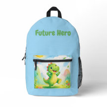Lindo Dinossauro Verde Futuro Herói Desenho Azul