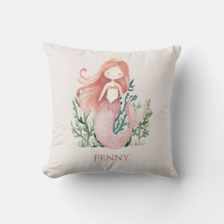 Lindo e divertido Almofada de sereia rosa para cri