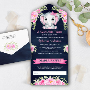Lindo Elefante Floral com Laço Rosa Chumbo para Ch
