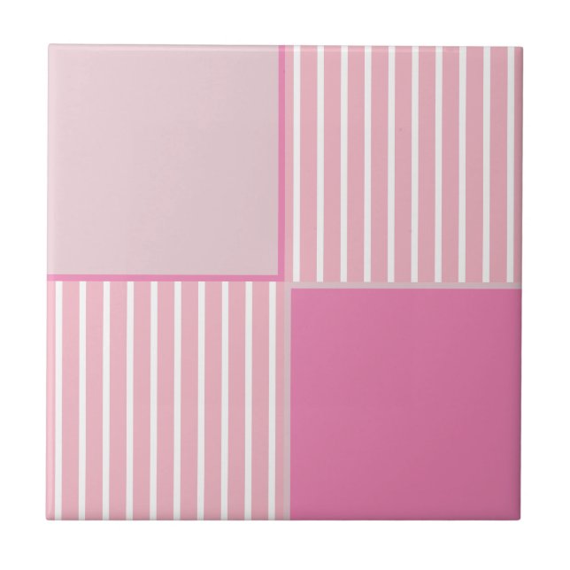 Lindo em listras e quadrados rosa azulejo (Frente)