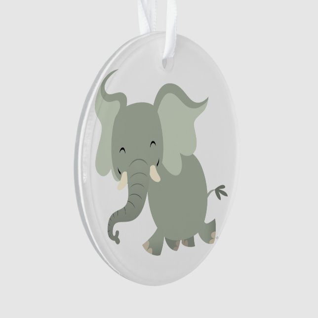 Lindo Enfeite de Acrílico de Elefante de Desenho A (Frente)
