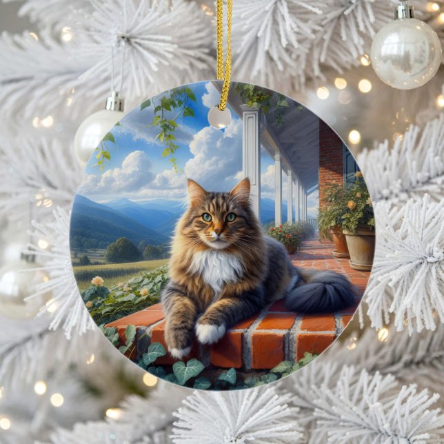 Lindo Enfeite de Gato Doméstico de Pelo Médio (Criador carregado)