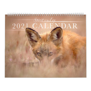 Lindo Espírito do Calendário da Parede Fox 2021