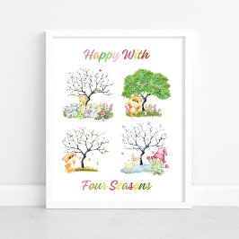 Lindo Feliz com Poster de Berçário de Bebê das Qua