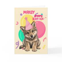 Lindo Filhote de Lobo, Cartão de Aniversário de Me