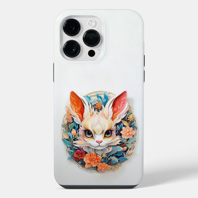 Lindo Jerboa com flores Recorte de papel (Verso)