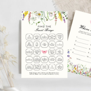 Lindo Jogo de Bingo Boho Floral Encontre o Convida