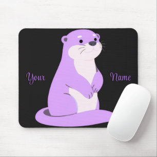 Lindo Kawaii Tamanduá Sentado Mousepad Roxo Person