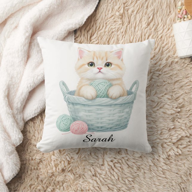 Lindo Kit de Fio Almofada de Arremesso Gatinho  (Cobertor)