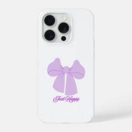 Lindo Laço Roxo Apenas Feliz Estético iPhone 15 Pr