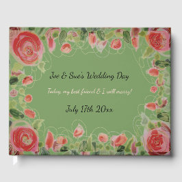 Lindo Livro de Visitas Florido para Casamento