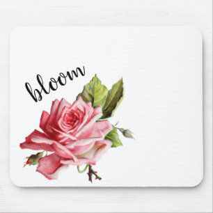 Lindo mouse pad de rosa em aquarela