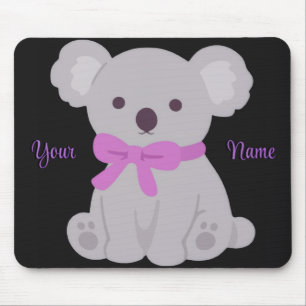 Lindo Mousepad Personalizado de Koala Sentado Roxo