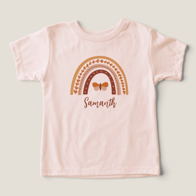 Lindo nome de menina bebê em monograma arco-íris b (Design frontal)