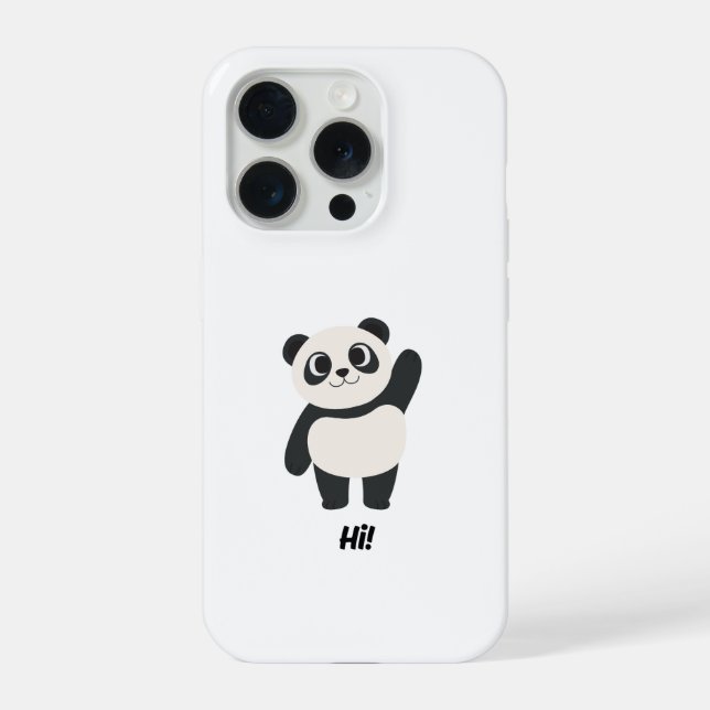 Lindo Panda Acenando "Oi" Estojo de Telefone de De (Verso)