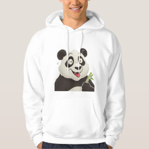 Lindo Panda de Desenho Animado Feliz com Moletom d