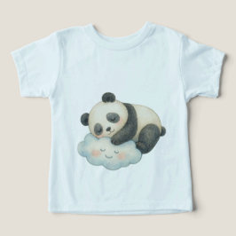 Lindo Panda Sonolento na Nuvem Aquarela