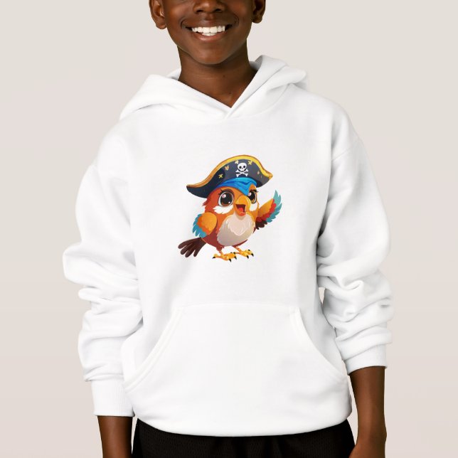 Lindo papagaio pirata de desenho animado (Frente)