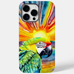 Lindo papagaio verde em estilo aquarela gerado por
