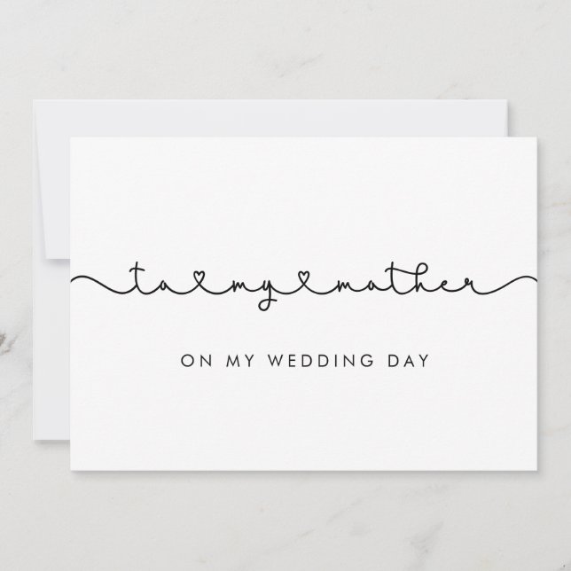 Lindo Para a minha mãe no meu cartão de casamento (Frente)