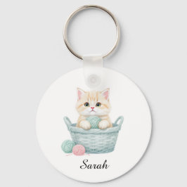 Lindo Porta-chaves de Gatinho de Fio