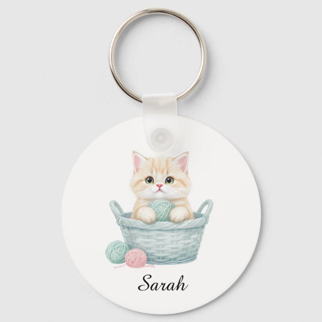 Lindo Porta-chaves de Gatinho de Fio  (Frente)