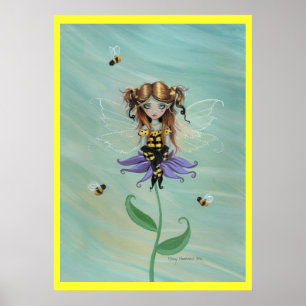Lindo Poster de Fantasia da Fada Abelha Bumble Cap