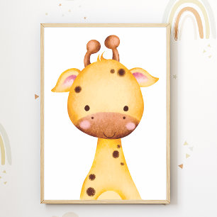 Lindo Poster de Girafa para Berçário Decoração de 