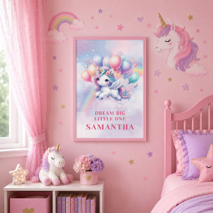 Lindo Poster de Parede de Aniversário de Menina Un