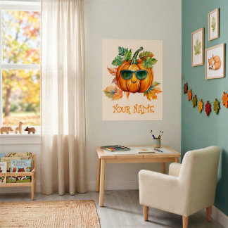 Lindo Poster Personalizado de Abóbora de Outono pa