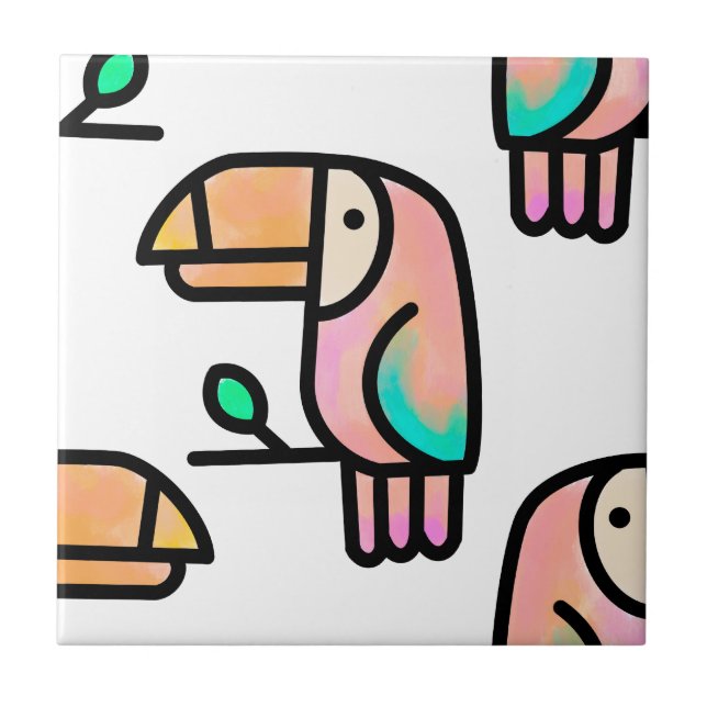 lindo presente de tucano tropical para crianças  (Frente)