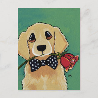 Lindo Retriever Dourado | Cartão Postal de Arte de
